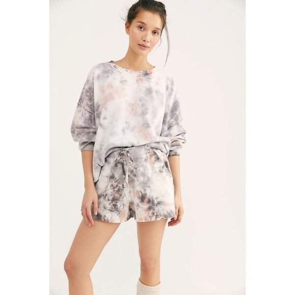 Free People Tops - Free People Kelly washed pink purple tie-dye loungewear two piece set Medium